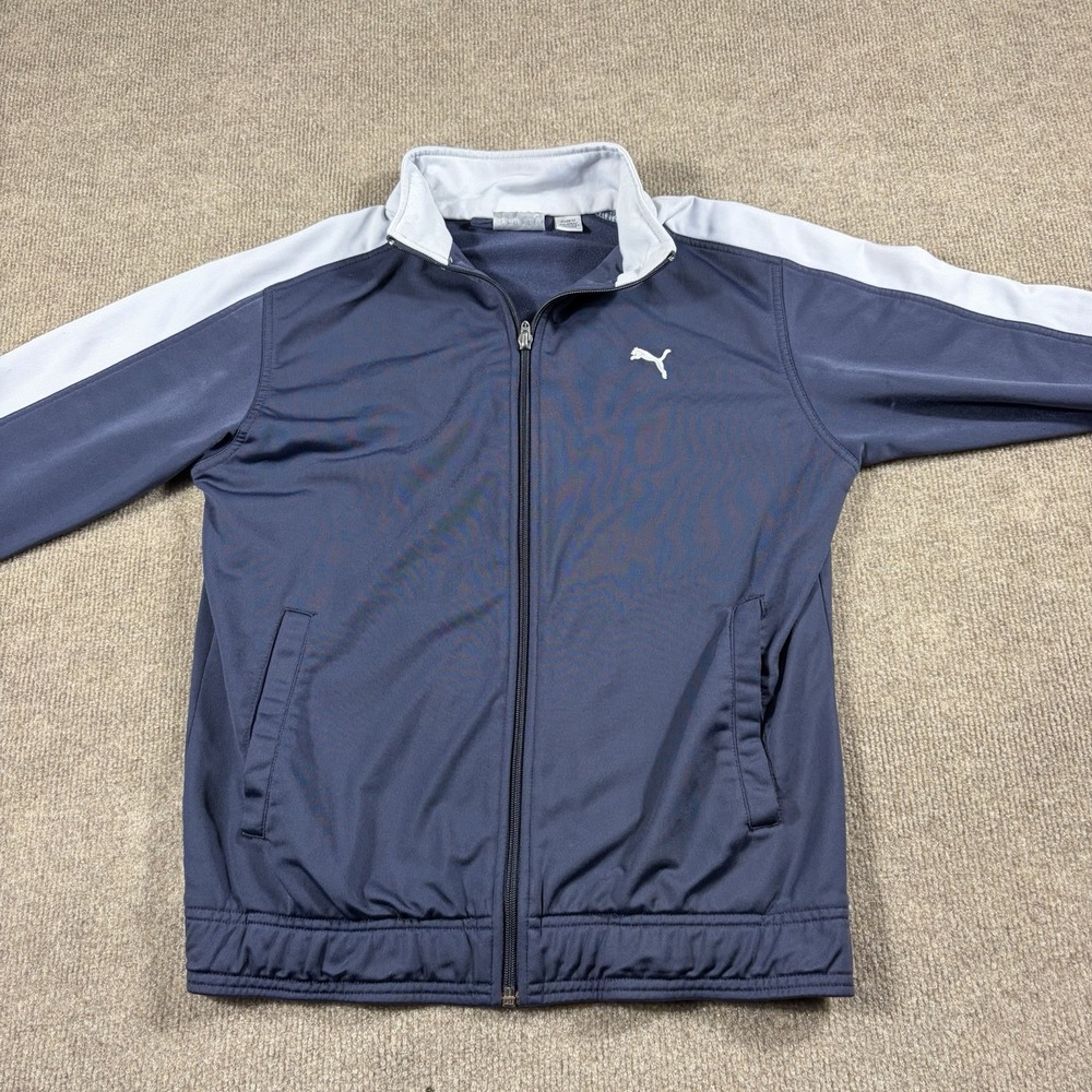 Puma Track Jacket Mens Blue S Small Tracksuit Stripe Full Zip Athletic Top Sampl - Picture 5 of 8